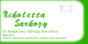 nikoletta sarkozy business card