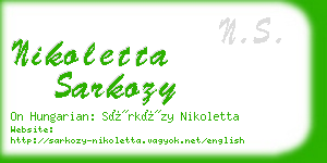 nikoletta sarkozy business card